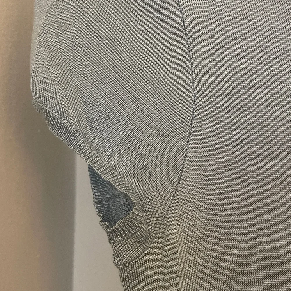 Ralph Lauren Blue Label Silk Short Sleeve Fitted Midi Dress Dusty Blue - Medium - Picture 13 of 16
